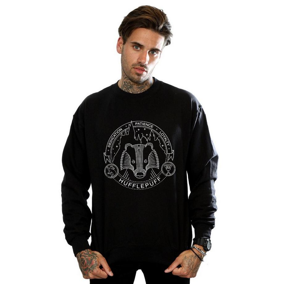 HARRY-POTTER Sweatshirt Hufflepuff Col Rond  