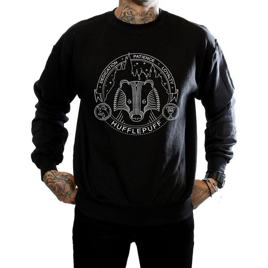 HARRY-POTTER Sweatshirt Hufflepuff Col Rond  