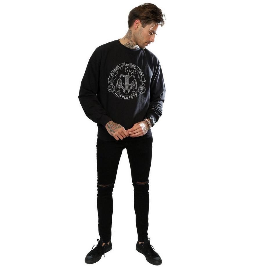 HARRY-POTTER Sweatshirt Hufflepuff Col Rond  