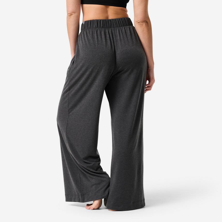 DOMYOS  Pantalon de yoga large et fluide femme, gris 