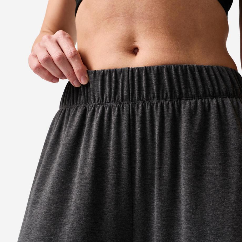 DOMYOS  Pantalon de yoga large et fluide femme, gris 