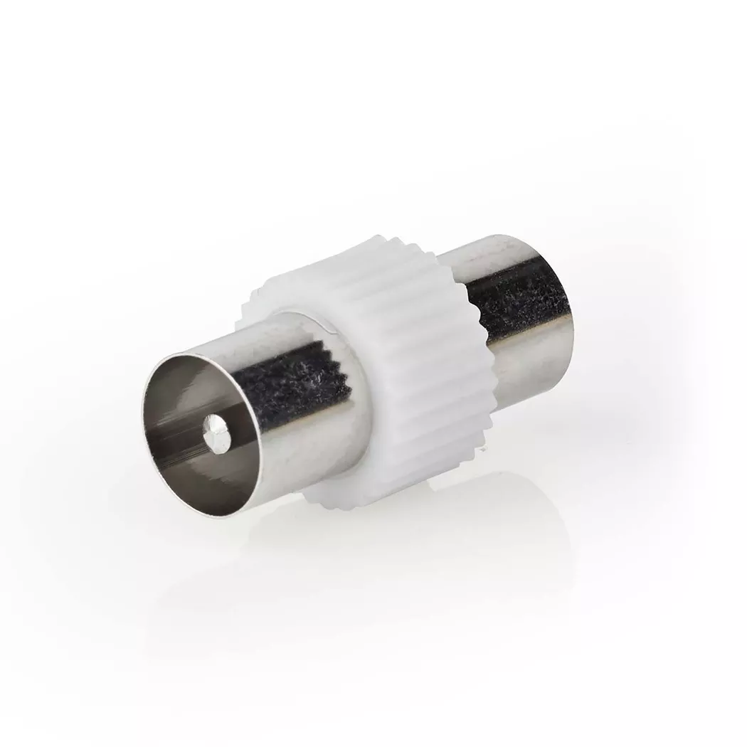 Nedis - Satelliten- & Antennenadapter | IEC (Koax) Hane | IEC (Koax) Hane | Nickel-Platten | 75 Ohm | Rak | Metall / Kunststoff | Vit | 1 st. | Schloss, One Size