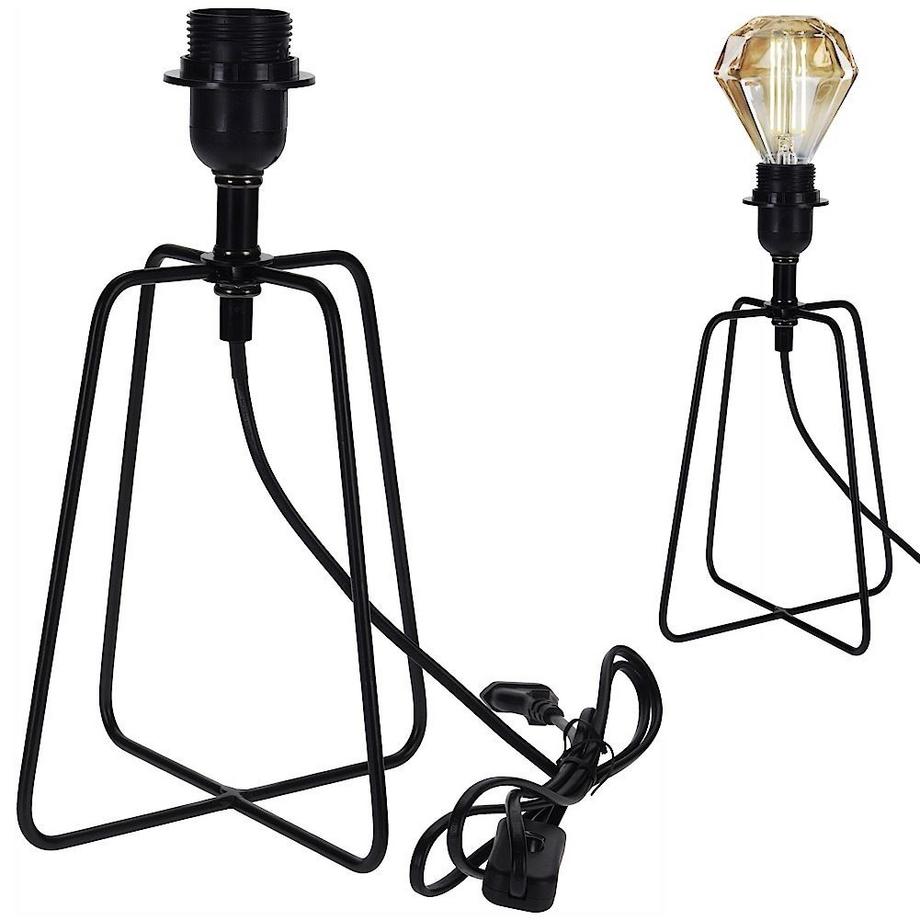 B2X  Lampe en métal noir pour table de chevet, commode, table, bureau. 