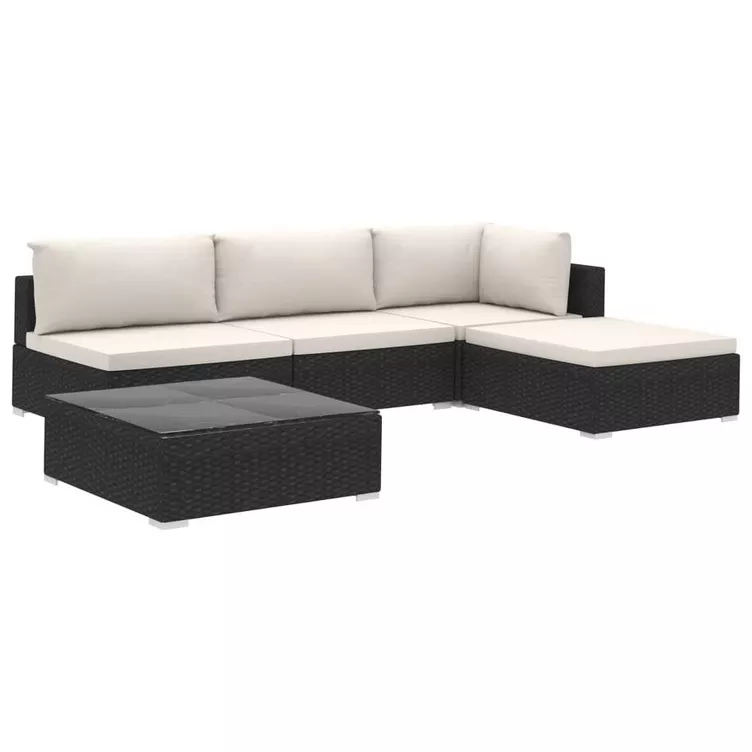 VidaXL Set aus Rattan-Ecksofa Couchtisch und Kissen online kaufen MANOR