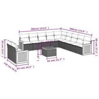 VidaXL Garten sofagarnitur poly-rattan  