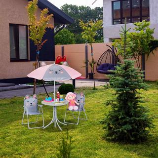B2X Camping Sitzgruppe für Kinder mit Sonnenschirm  