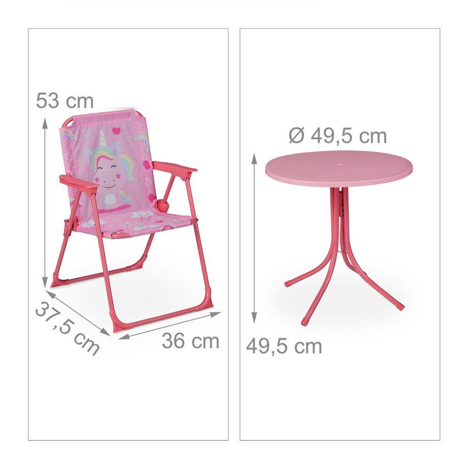B2X Camping Sitzgruppe für Kinder mit Sonnenschirm  
