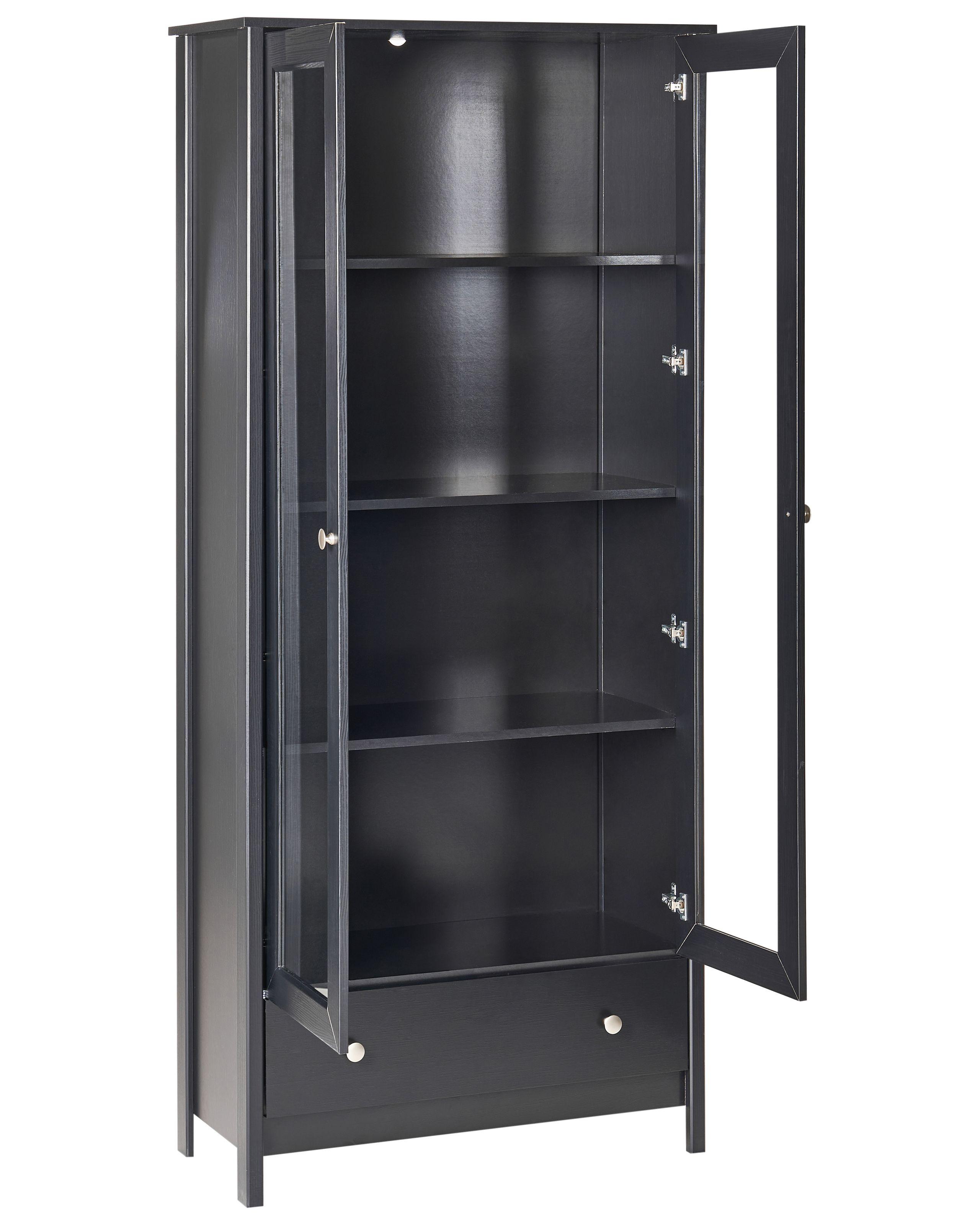 Beliani Vitrine en verre en Panneau de particules de bois Scandinave NORNALUP  