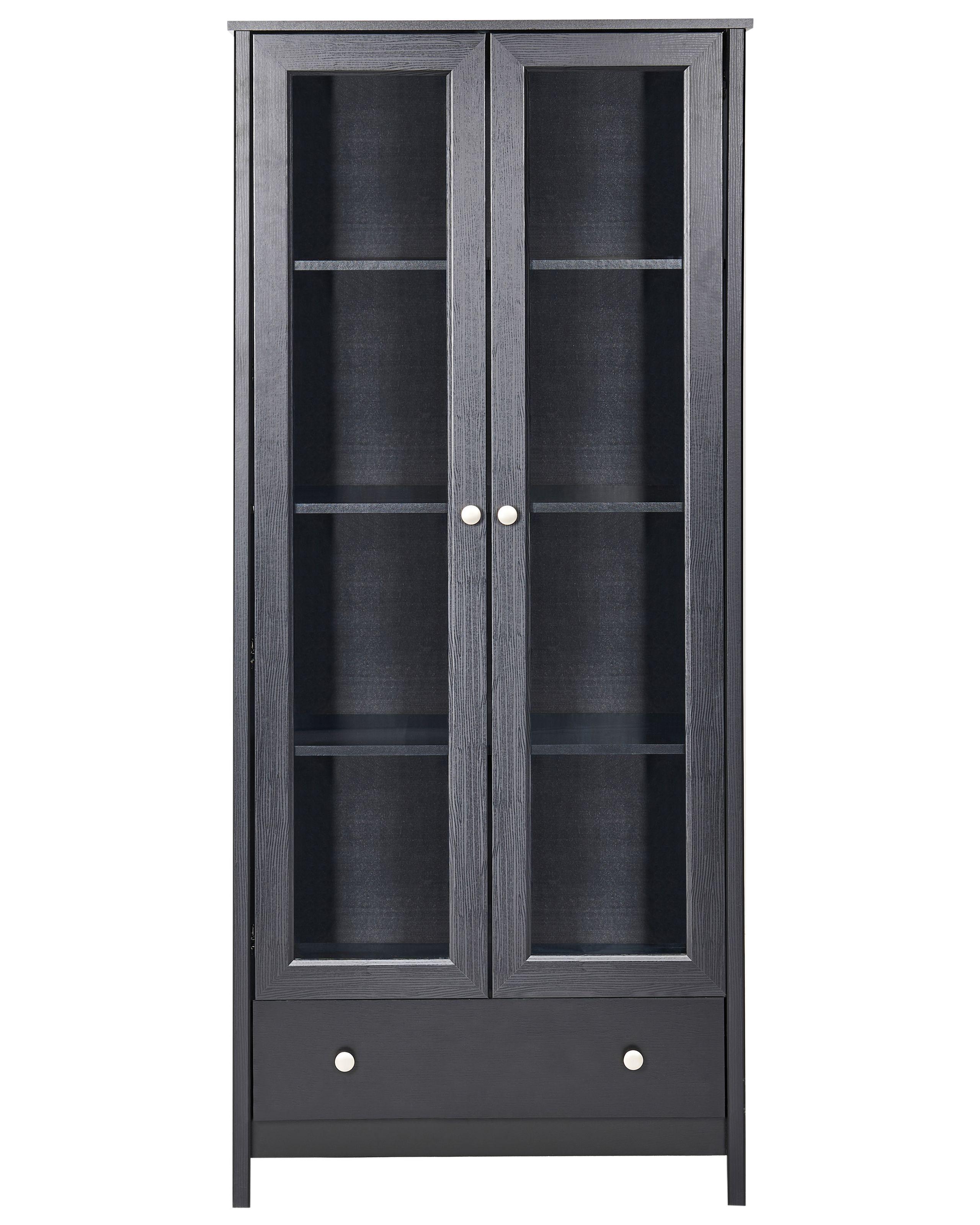 Beliani Vitrine en verre en Panneau de particules de bois Scandinave NORNALUP  