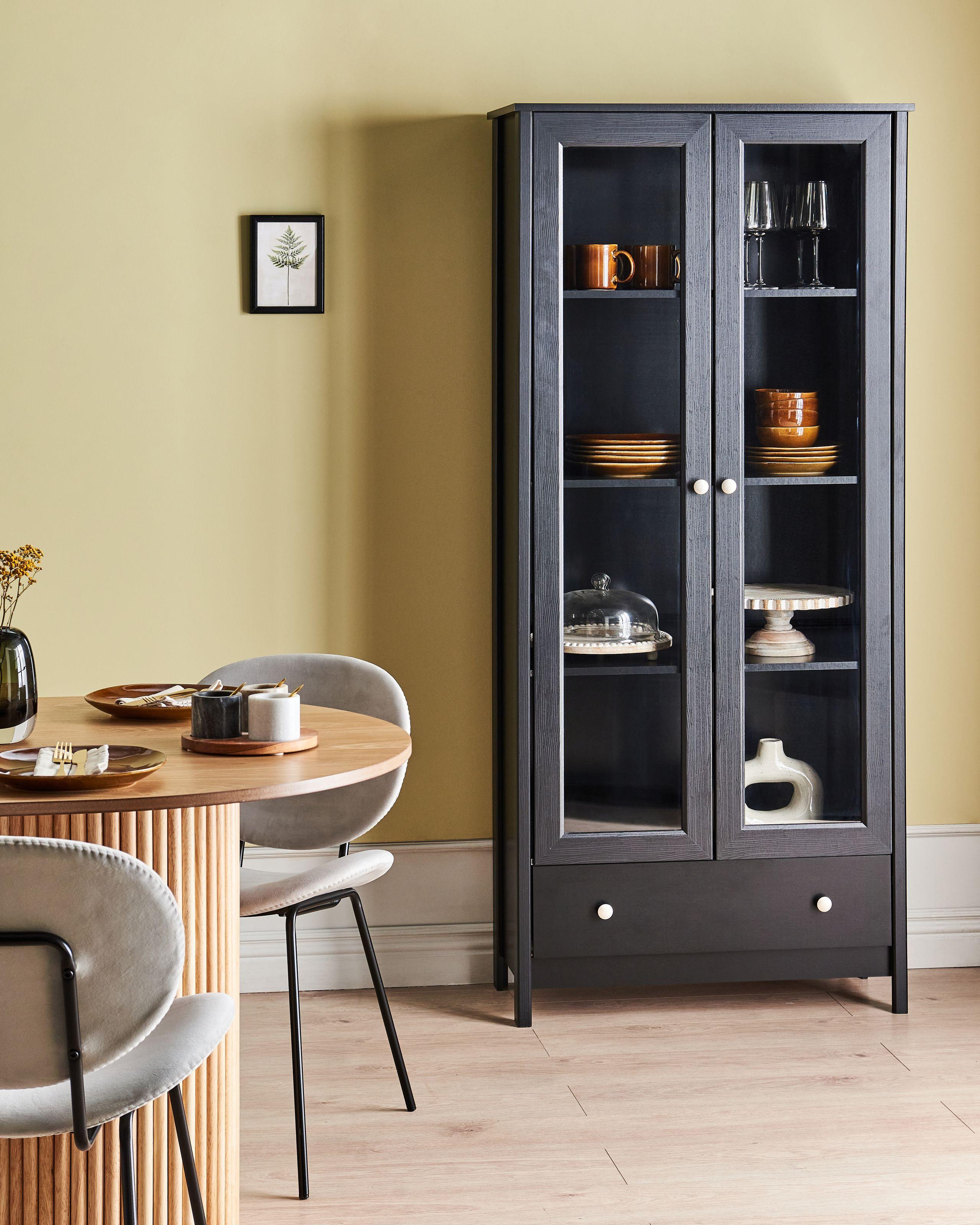 Beliani Vitrine en verre en Panneau de particules de bois Scandinave NORNALUP  