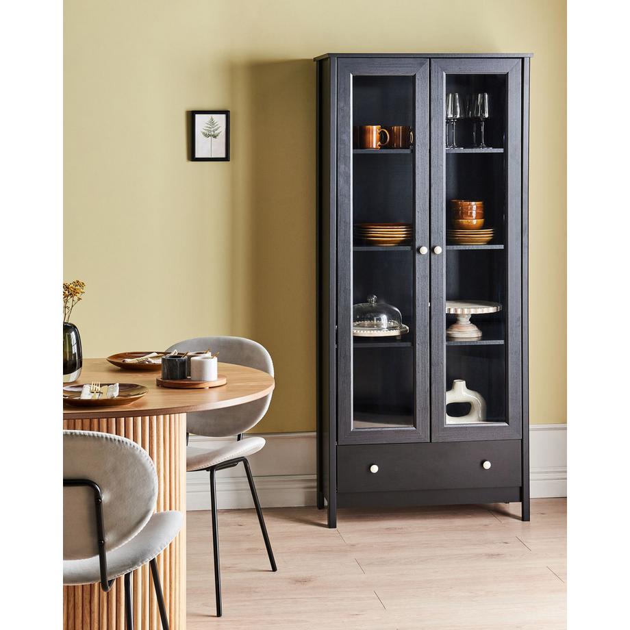 Beliani Vitrine en verre en Panneau de particules de bois  NORNALUP  
