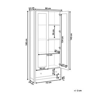 Beliani Vitrine en verre en Panneau de particules de bois Scandinave NORNALUP  