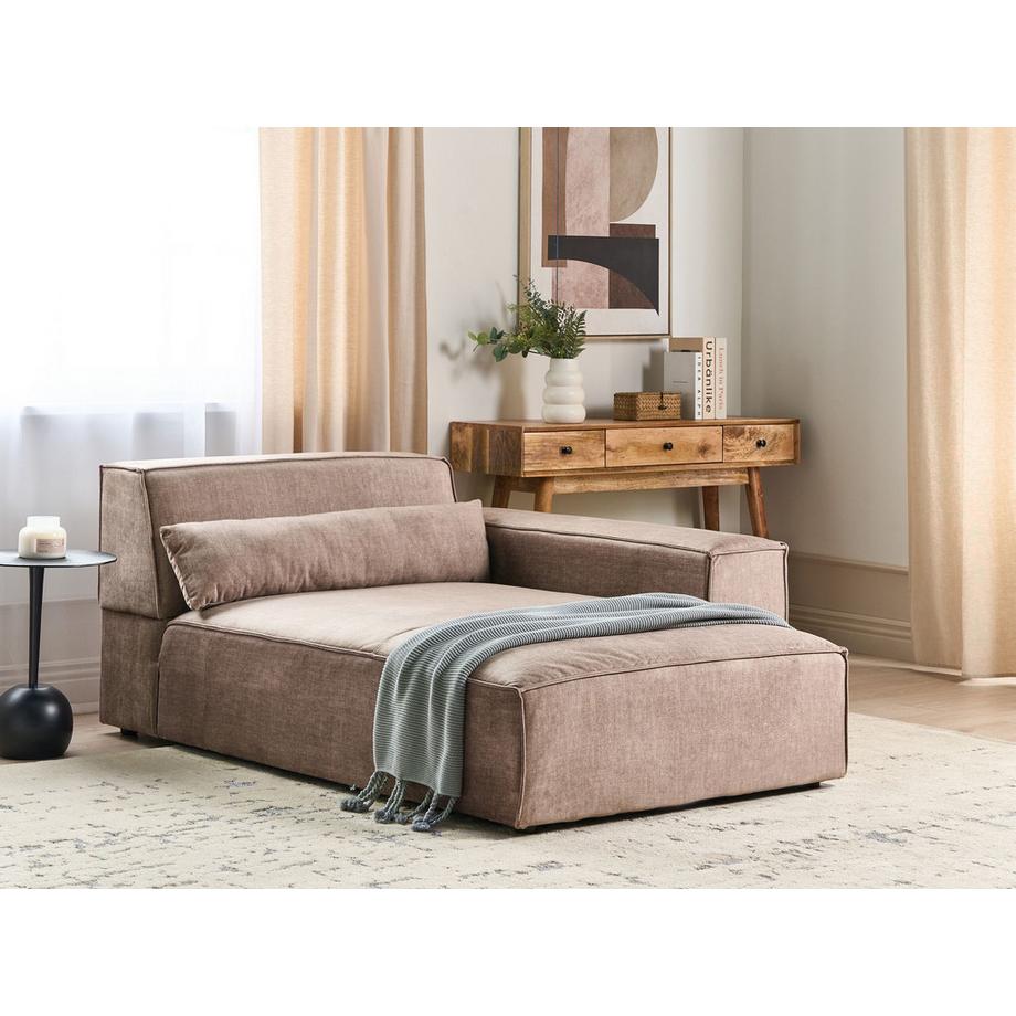 Beliani Linksseitige Chaiselongue aus Stoff Skandinavisch HELLNAR  