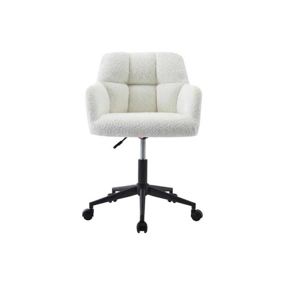 Vente-unique Sedia da ufficio Tessuto bouclette Bianco e Nero Altezza regolabile - PEGA di PASCAL MORABITO  