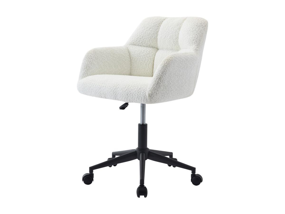 PASCAL MORABITO Chaise de bureau - Tissu bouclette - Blanc et noir - Hauteur réglable - PEGA de Pascal Morabito  