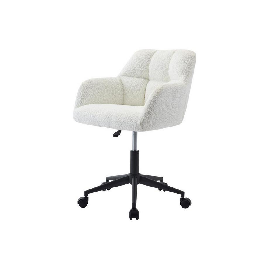 Vente-unique Sedia da ufficio Tessuto bouclette Bianco e Nero Altezza regolabile - PEGA di PASCAL MORABITO  