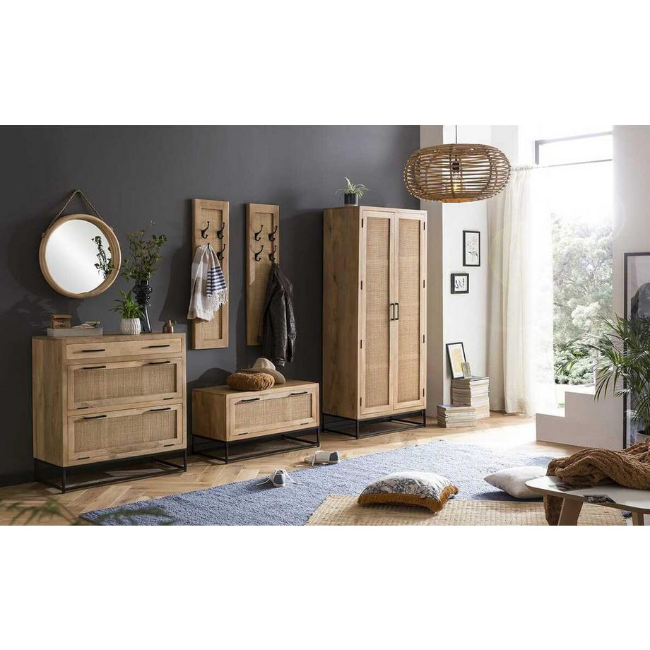 mutoni Canne d'armoire bois de manguier naturel  