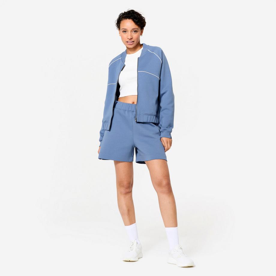 DOMYOS Bomber femme zippé coton  