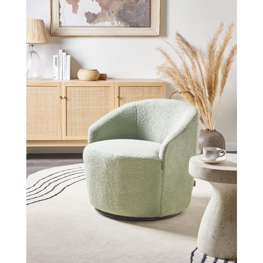 Beliani Fauteuil pivotant en Bouclé  DAVIK  