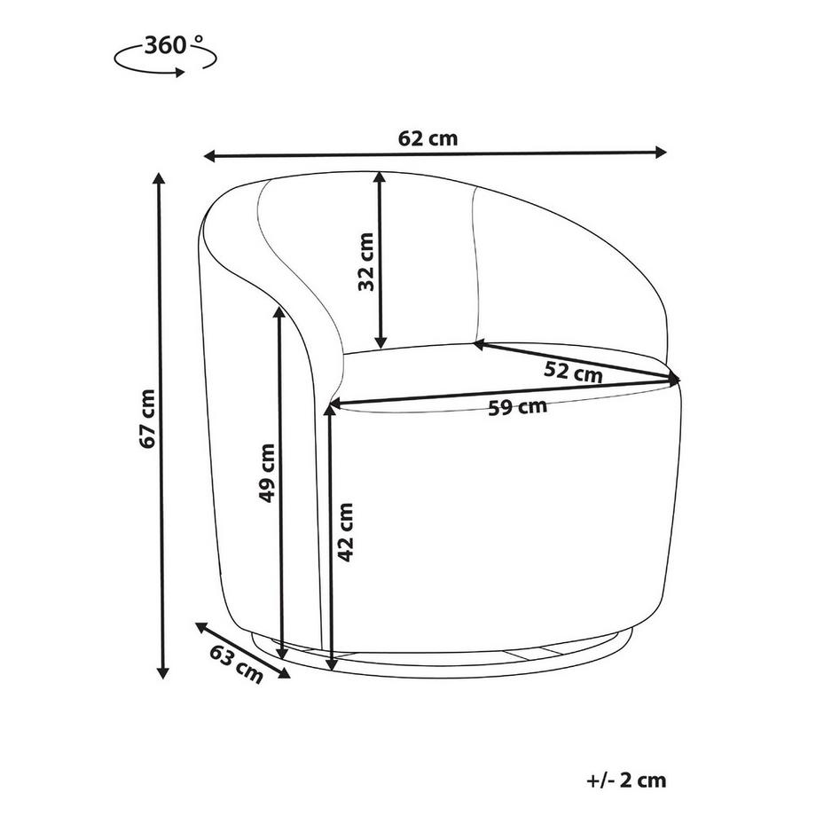 Beliani Fauteuil pivotant en Bouclé  DAVIK  