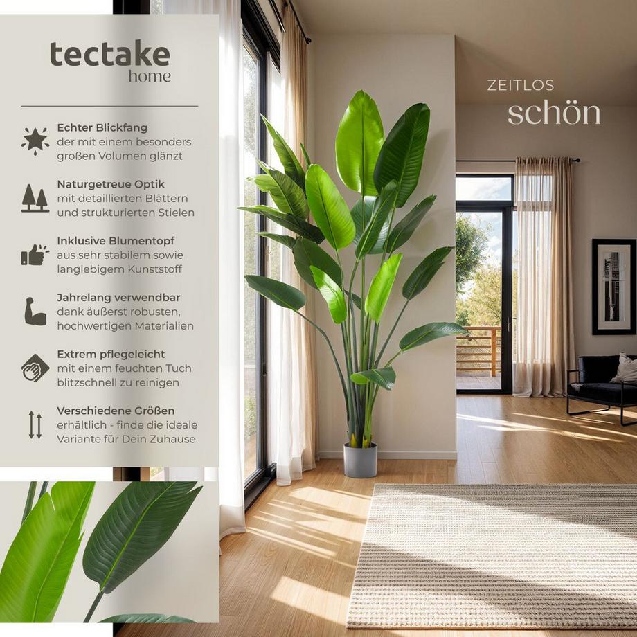 Tectake Künstlicher Paradiesvogelbaum Tropic verschiedene Größen detailliert und naturgetreu  