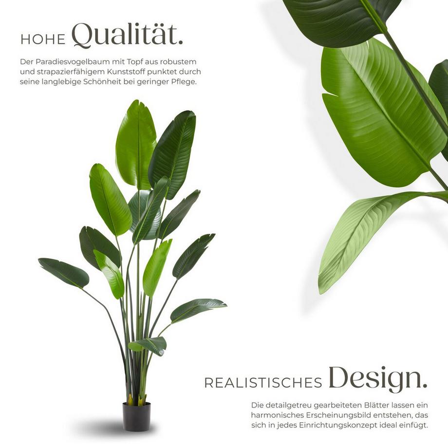 Tectake Künstlicher Paradiesvogelbaum Tropic verschiedene Größen detailliert und naturgetreu  