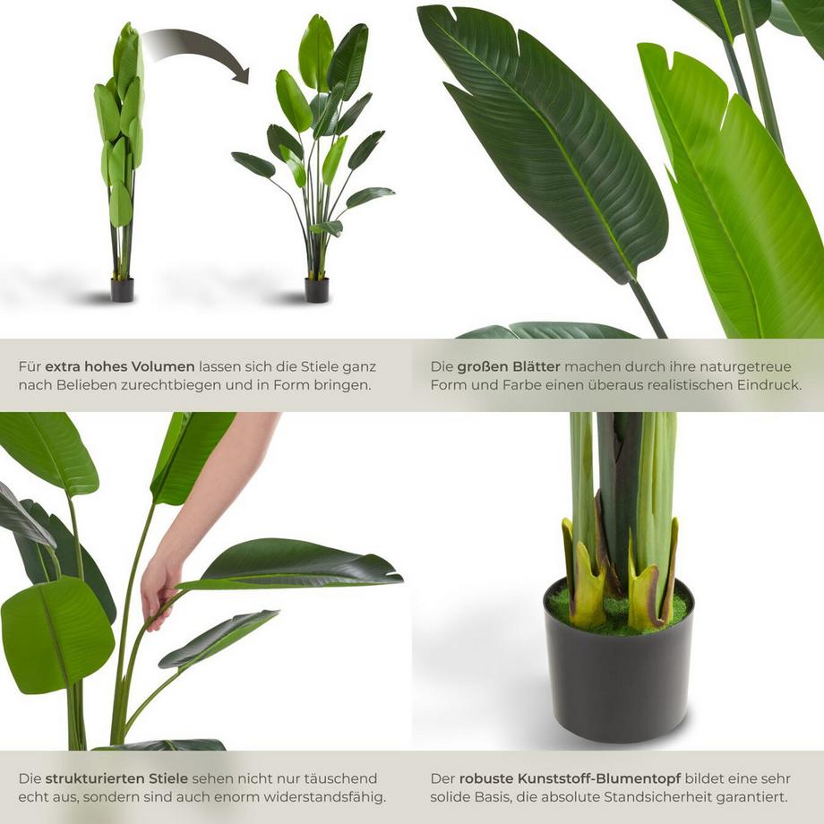 Tectake Künstlicher Paradiesvogelbaum Tropic verschiedene Größen detailliert und naturgetreu  