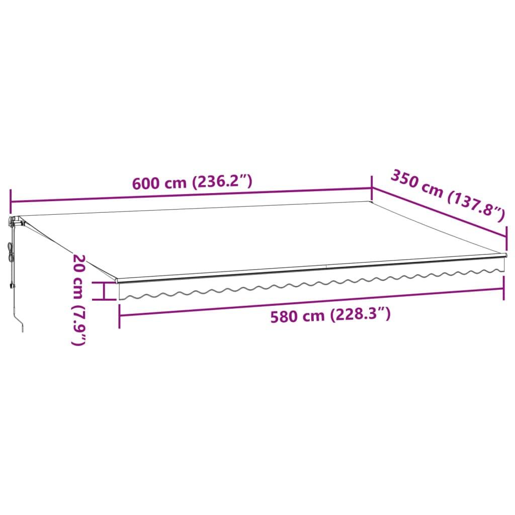 VidaXL Auvent rétractable tissu  