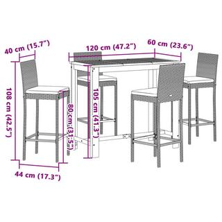 VidaXL Garten-bar-set poly-rattan  