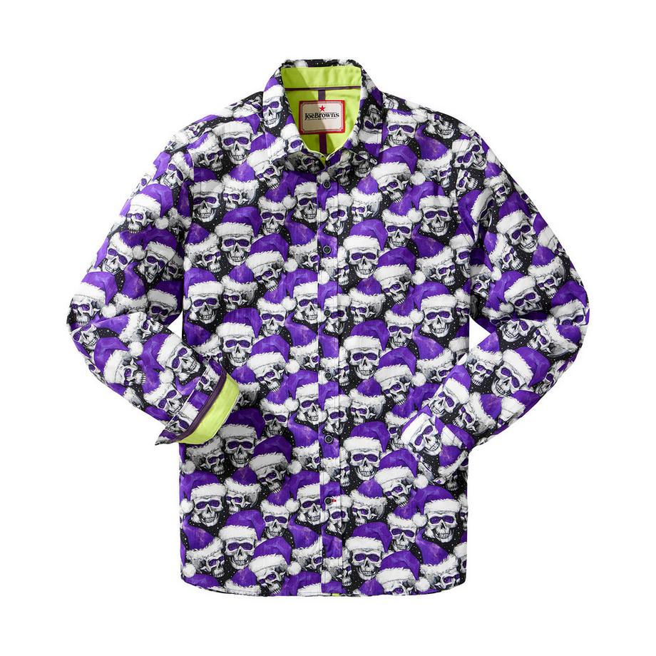 Joe Browns Hemd Totenkopf Weihnachtsmotiv  