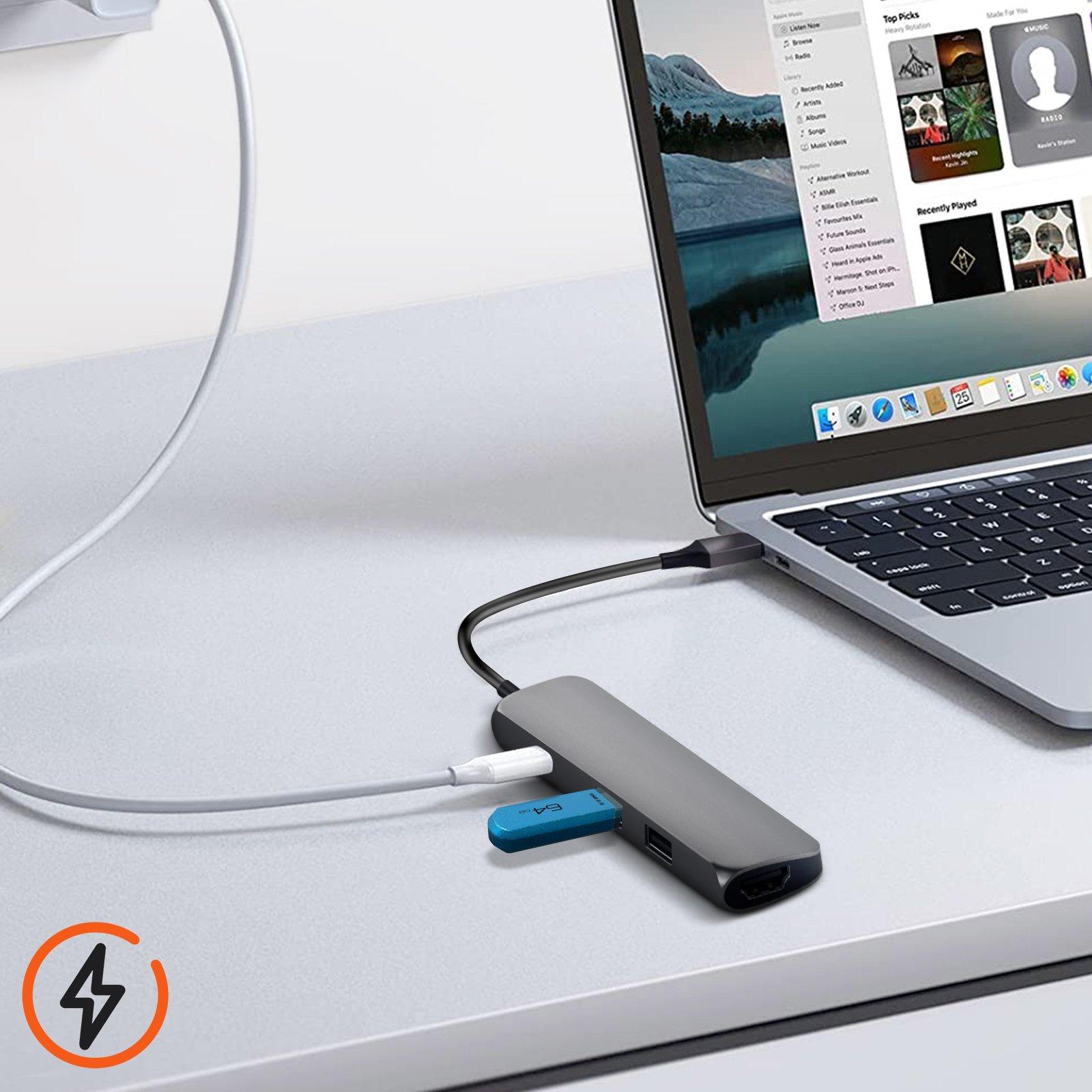 SATECHI  Hub HDMI + 2x USB + USB-C Satechi grigio 