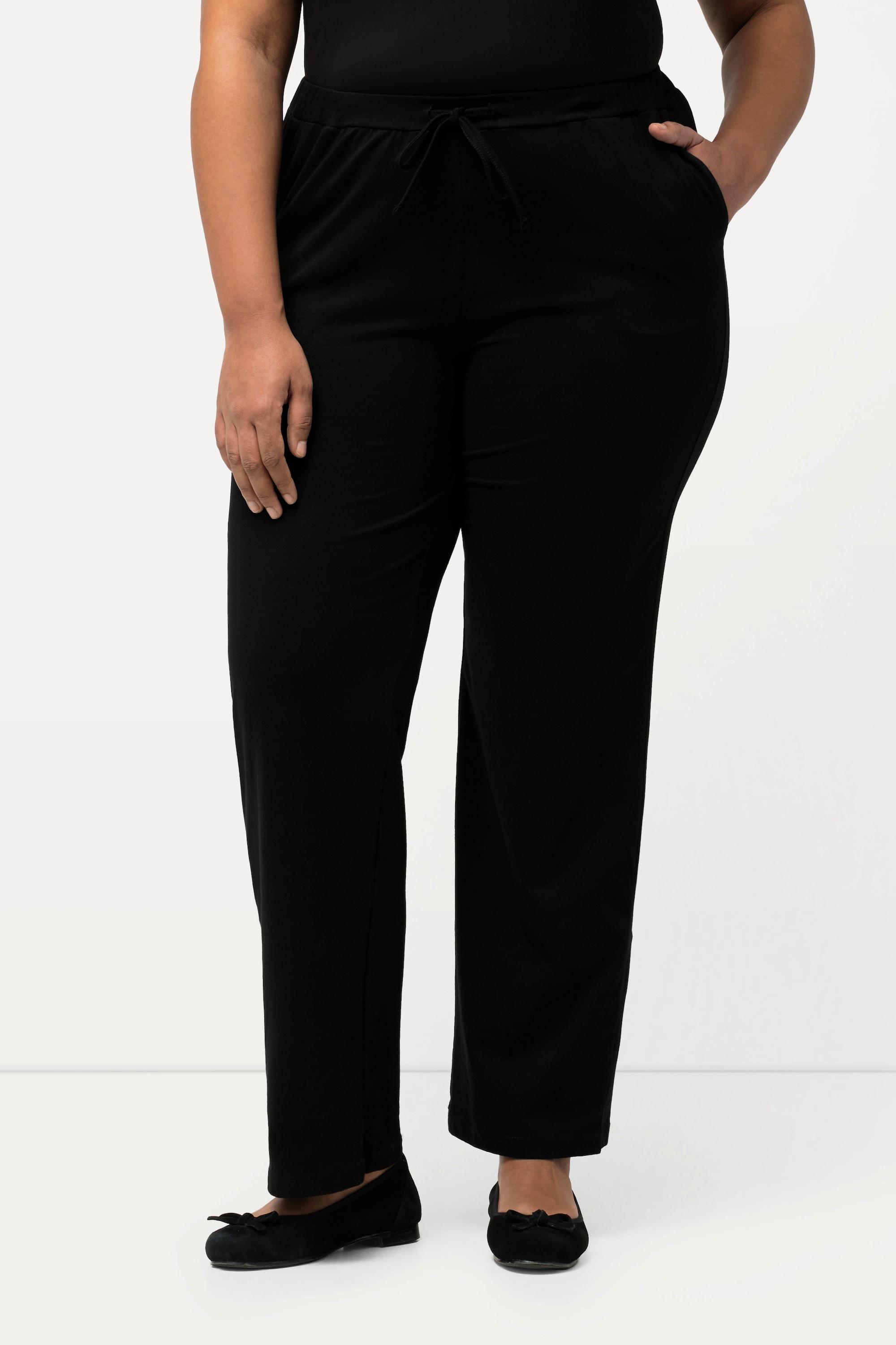 Ulla Popken  Pantalon en jersey avec jambes droites et poches, jusqu'à la taille 68/70 