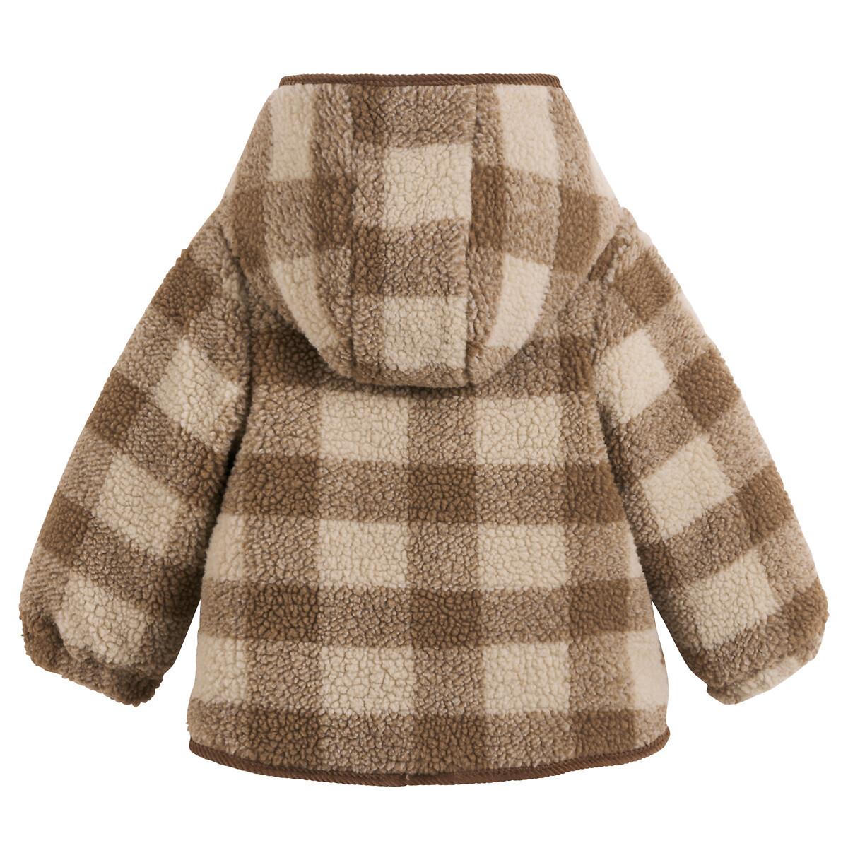 La Redoute Collections  Jacke mit Kapuze aus kariertem Teddyfleece 