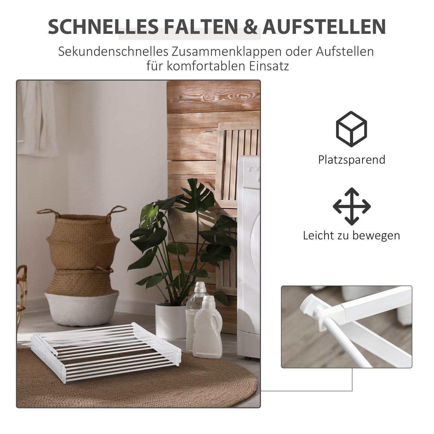 Northio Stendibiancheria Pieghevole 8 Livelli Stendibiancheria A Torre Metallo Plastica Bianco 74X35X144 Cm  