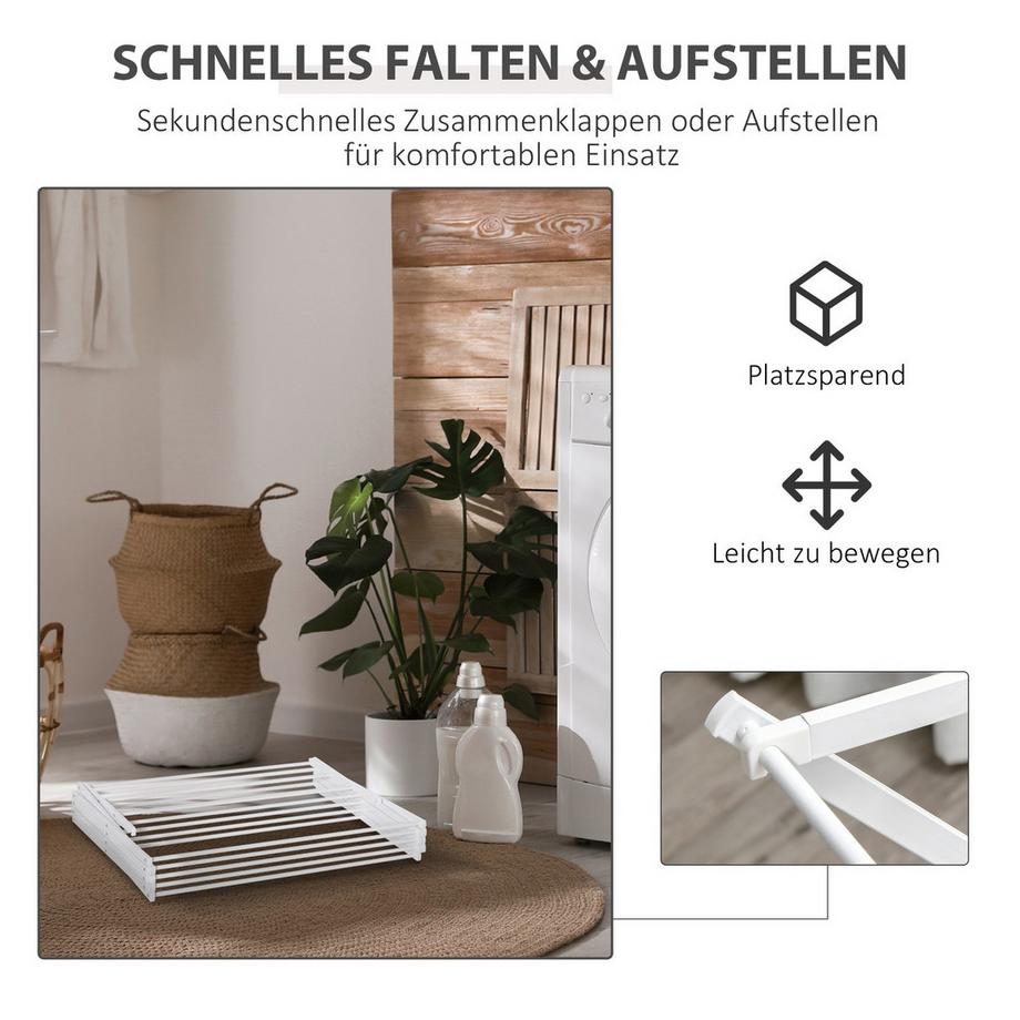 Northio Sèche-Linge Pliable 8 Niveaux Sèche-Tour Métal Plastique Blanc 74X35X144Cm  