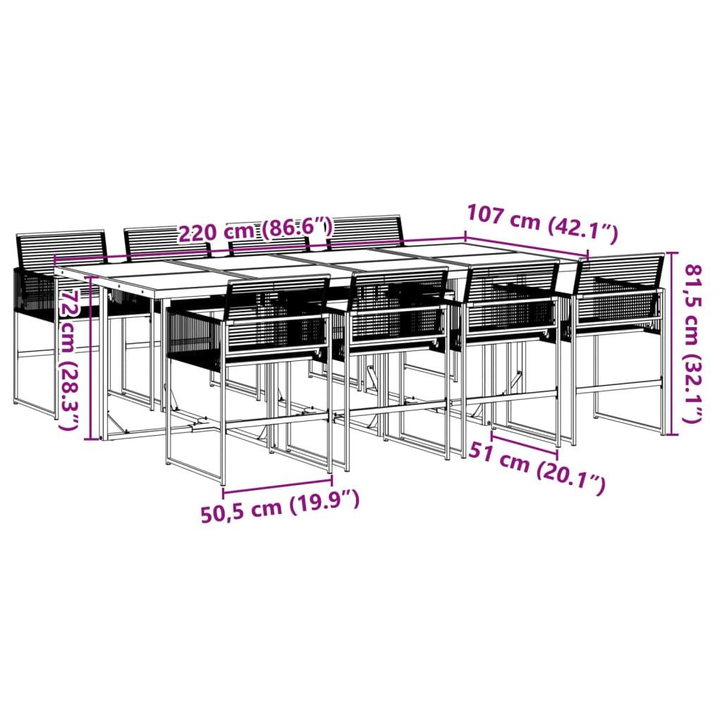 VidaXL Ensemble à manger de jardin rotin synthétique  