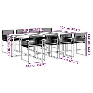 VidaXL Ensemble à manger de jardin rotin synthétique  