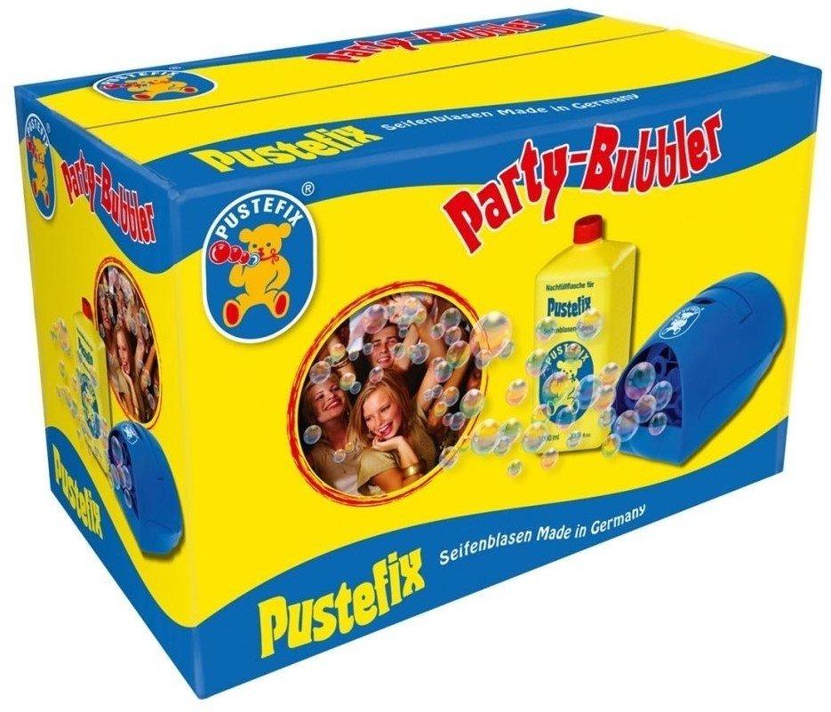 PUSTEFIX  DAM Pustefix Bubble Blower : PARTY BUBBLER, avec 1 litre de liquide Pustefix, fonctionne à l'électricité et aux piles, adaptateur inclus, 10+. 