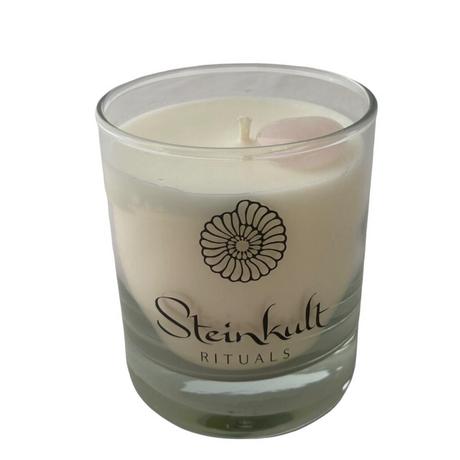 Steinkult Bougie parfumée AMOUR QUARTZ ROSÉ & BULGARIAN ROSE  