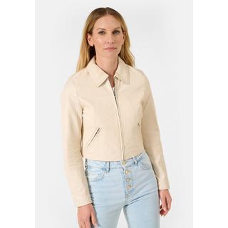 RICANO  cropped  Lederjacke mit Hemdkragen 