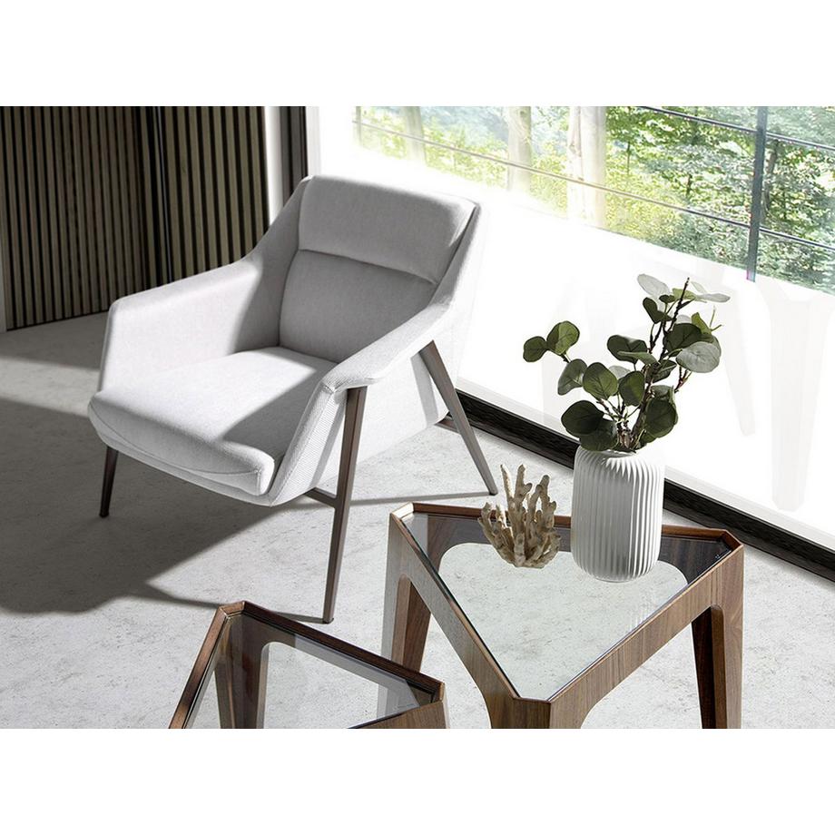 ANGEL CERDA Fauteuil en tissu blanc  