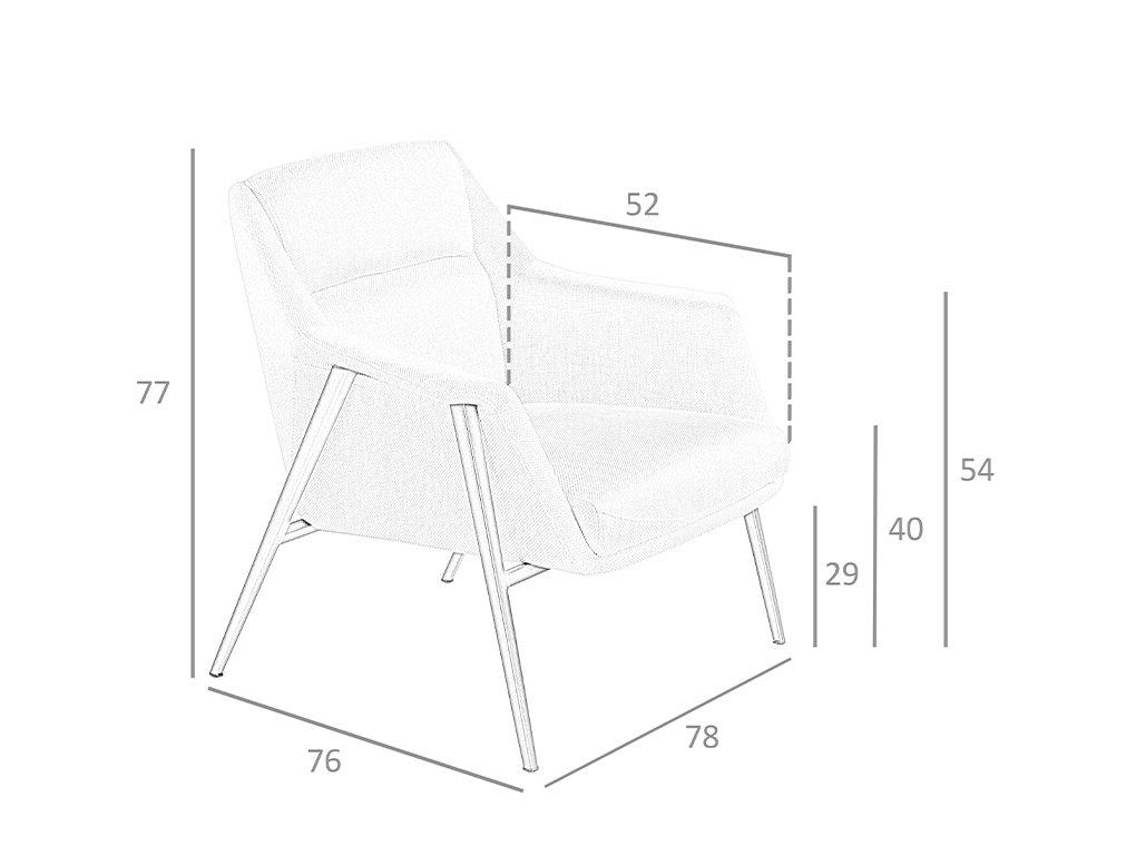 ANGEL CERDA Fauteuil en tissu et pieds en acier brun  