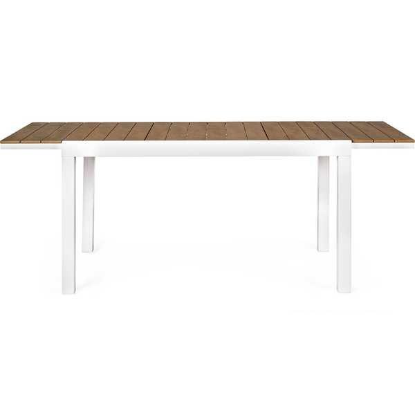 mutoni Table à rallonge de jardin Elias 140-200x90 blanc  