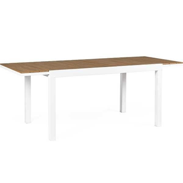 mutoni Table à rallonge de jardin Elias 140-200x90 blanc  