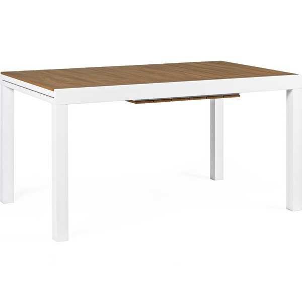 mutoni Table à rallonge de jardin Elias 140-200x90 blanc  
