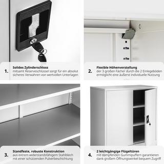 Tectake Armoire métallique à dossiers 3 étagères 90x40x90cm  