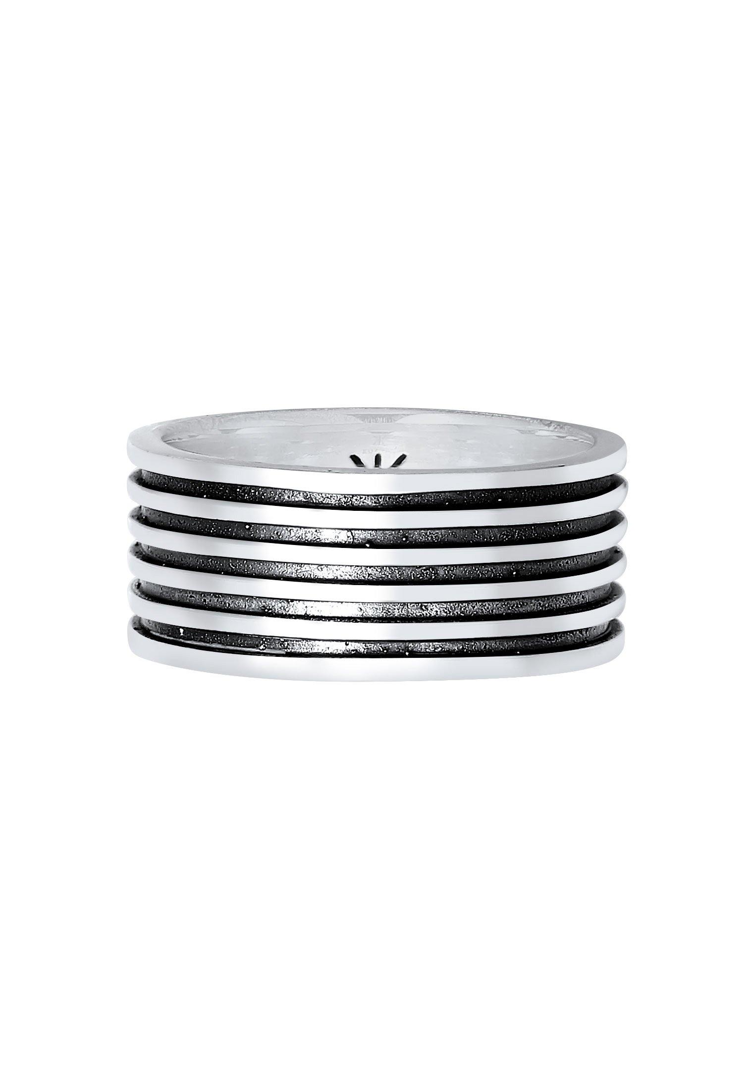 Kuzzoi  Bague Herren Bandring Massiv Rillen 925 Silber 