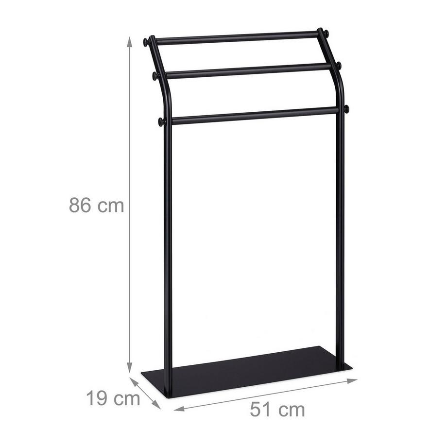 B2X  Porte-serviettes noir à 3 barres 
