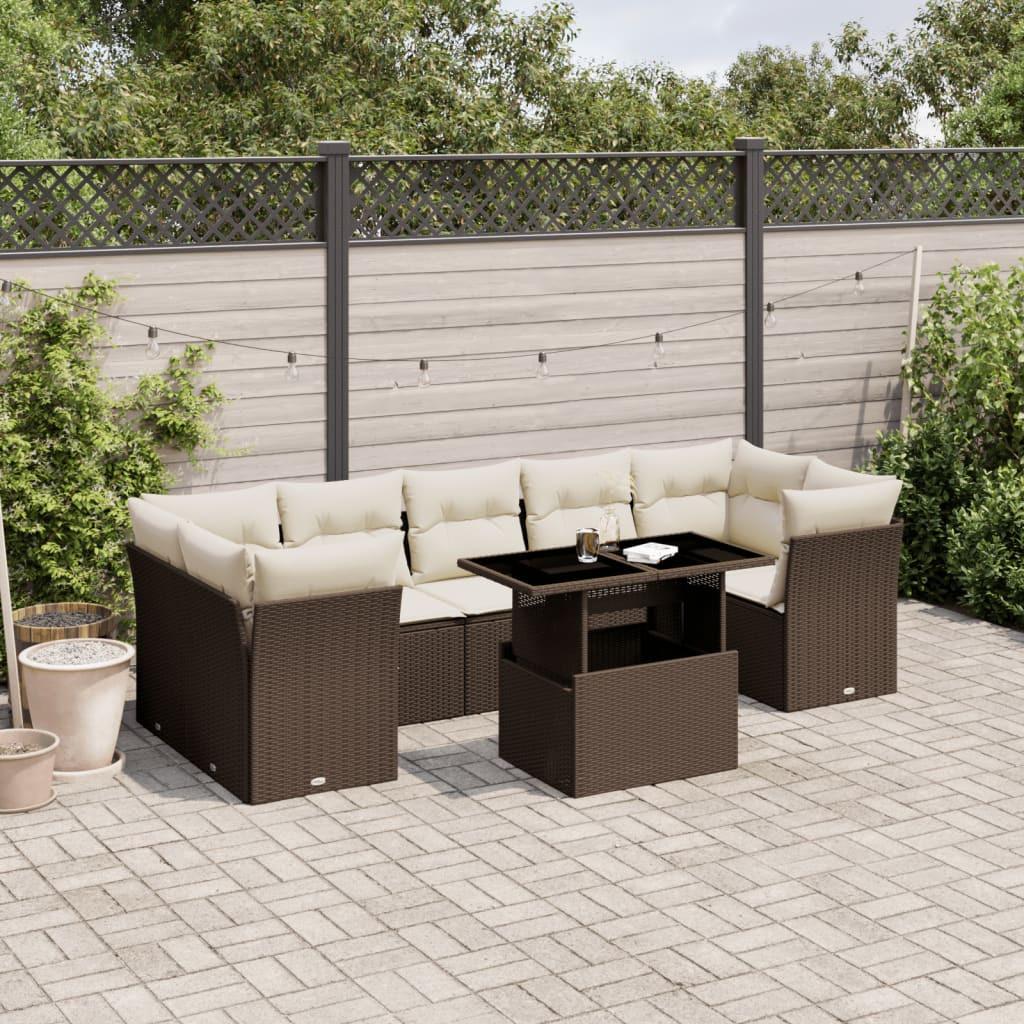 VidaXL Ensemble de canapés de jardin rotin synthétique  