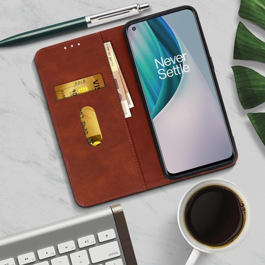 Avizar  Bookcover OnePlus Nord N10 5G Braun 